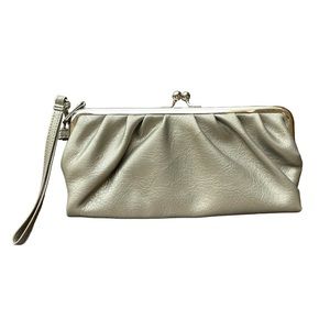 Light Pewter Wristlet Clutch Purse